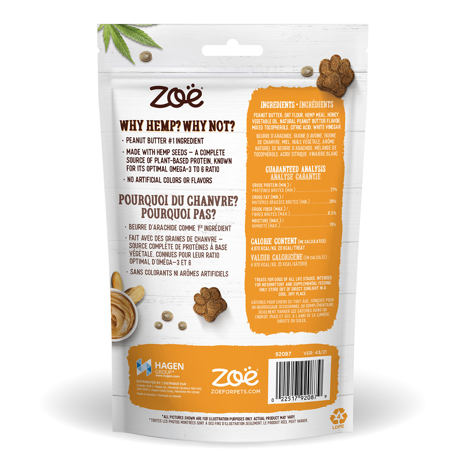 Peanut Butter Hemp Dog Treats Zo